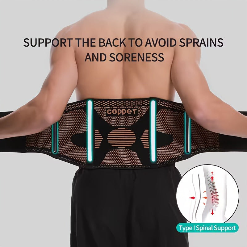 Breathable Lower Back Brace for Men & Women, Adjustable Hook-Loop Waist Support for Heavy Lifting Work Workout Gym, S to 4XL – Lumbar Support Belt with Copper - product image 9