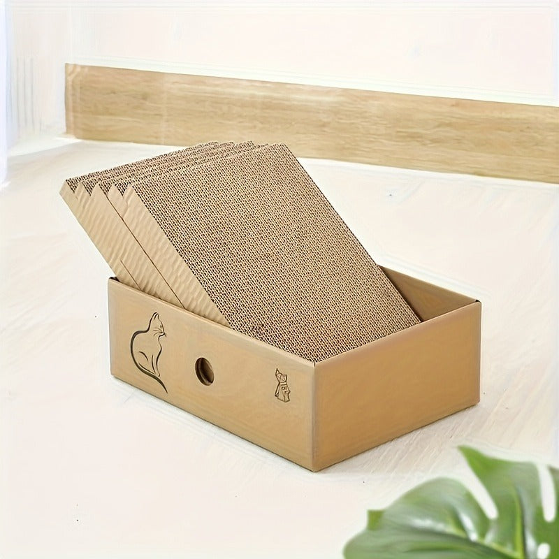 5-Layer Large Corrugated Cardboard Scratcher with Premium Texture, Replaceable Design for Indoor Cats & Kittens, Standard & Extra Large, Set of 5 – Cat - product image 10