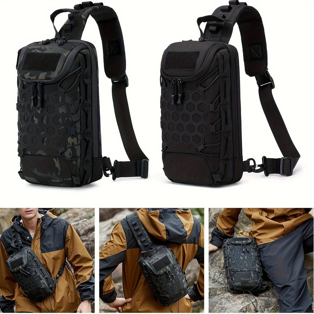 Large Capacity Tactical Chest Pack, Waterproof Nylon EDC Crossbody Bag for Hiking, Cycling, Fishing & Camping, Multi-Compartment, Adjustable Strap | MOLLE - product image 6