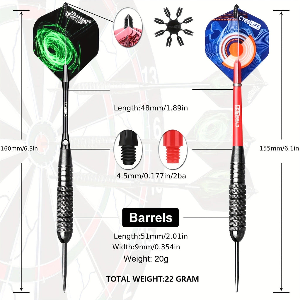 Aluminum & PVC Shafts, Extra Replacement Flights & Plastic Protectors, Complete Dart Accessory Kit for Dartboard Practice | Professional Steel Tip Darts Set - product image 3