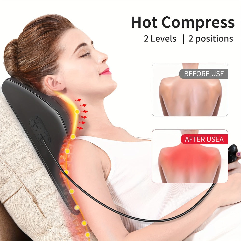 Shiatsu Back Massager with Heat Deep Tissue 3D Kneading for Neck Shoulder Back 3 Massage Modes 2 Heating Levels Electric Body Massager Gift for Mom Dad Women - product image 2
