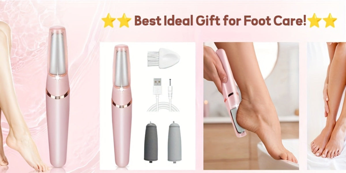 Electric Callus Remover for Feet with Foot Cream Stick Rechargeable Pedicure Tool 2 Speeds 2000 5000 RPM 2 Roller Heads – Dead Skin Dry Callus Cracked Heel Remover 60-Min Battery G - product image 7