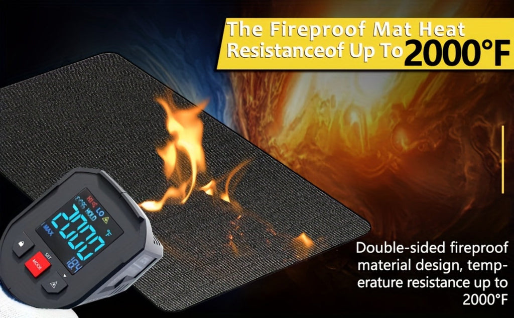 Grill Mat Fire Resistant BBQ Pad – Oversized Under Grill Mat 2000°F Heat Resistant, Waterproof Oil-Resistant Deck Protector for Outdoor Grilling, Fireplace & Fire Pit – 60x48, 72x3 - product image 14