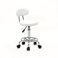 PU Leather Salon Stool with Back & 360° Swivel – Adjustable Height 18.9"-22.8" Round Cushion Chrome Base White Salon Chair for Nail Tech, Esthetician & Beauty Studio - product image 11