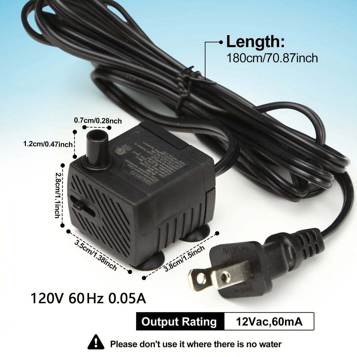 Cat Water Fountain Replacement Pump – Quiet Aquarium Motor - product image