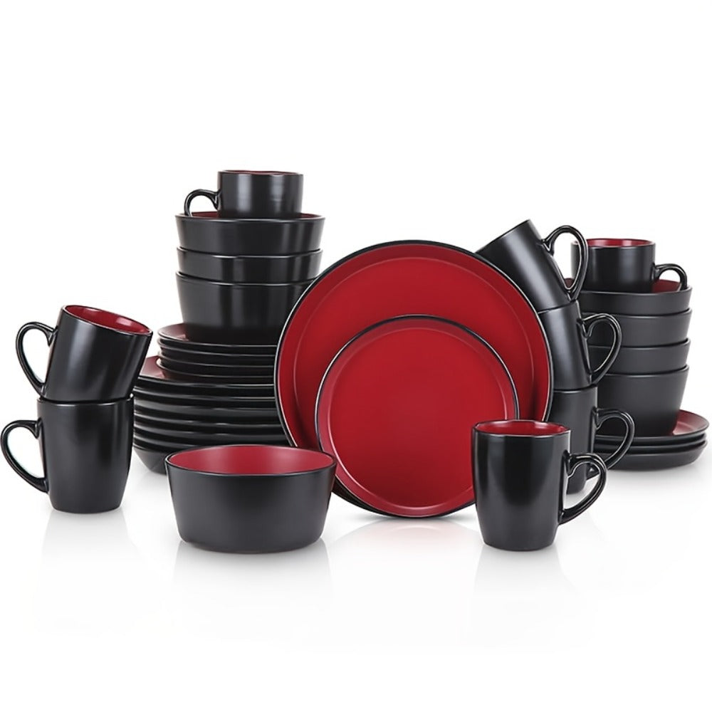 Ceramic Dinnerware Set for 4 – Porcelain Plates Bowls Cups Matte Finish Dishwasher Microwave Oven Safe Stoneware Tableware Scratch Resistant for Restaurant Kitchen Wedding Annivers - product image 10