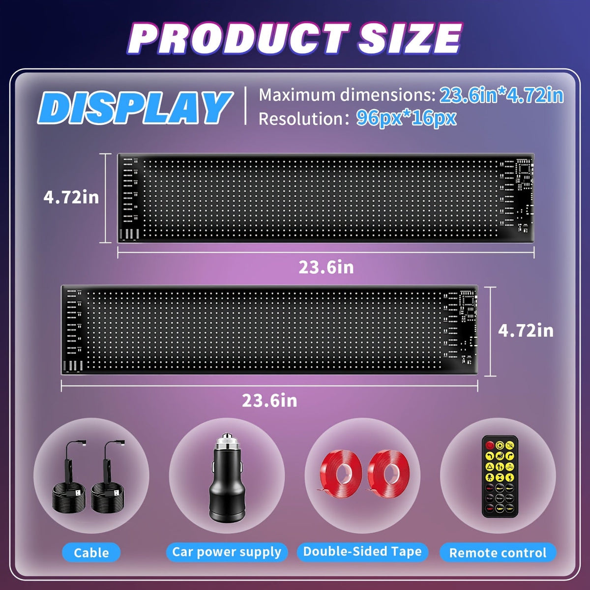 LED Scrolling Sign App Controlled Flexible LED Matrix Display Panel Programmable Animated Text for Car Home Party Birthday Holiday Decoration - Multiple Sizes - product image 17