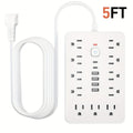 Surge Protector Power Strip 17-in-1 with 11 AC Outlets 4 USB-A 2 USB-C Ports Flat Plug Extension Cord Space-Saving Compact Design for Home Office Kitchen Desk Wall Charging Station - product image 10