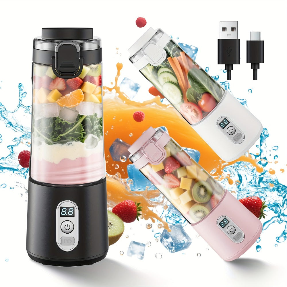 Portable Smoothie Blender USB-C Fast Charge 6-Blade Stainless Steel – Digital Timer Battery Display High-Speed Ice Crush No-Spill Lid | Protein Shake Gym Travel Blender in Black Pi - product image 41