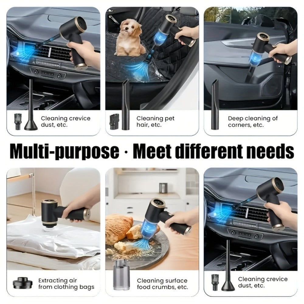 2-in-1 Handheld Vacuum Blower USB Rechargeable Cordless Mini Vacuum Cleaner Blow Suction Mode with Filter Dust Cup for Home Car Office Keyboard Lightweight - product image 3
