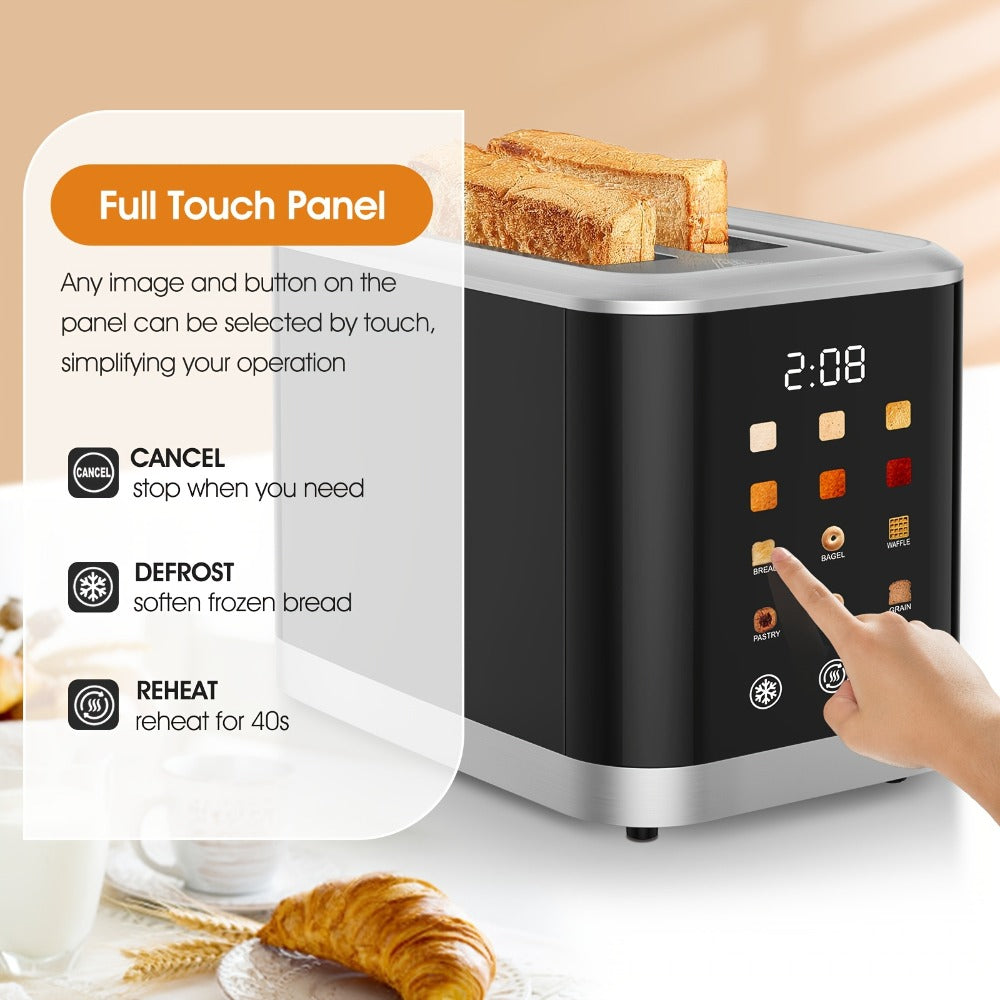 2 Slice Toaster with Touch Screen – 1.5" Wide Slot for Bread, Bagels & English Muffins, 6 Bread Types, 5 Toast Shade Settings, Cancel & Defrost Functions - product image 6