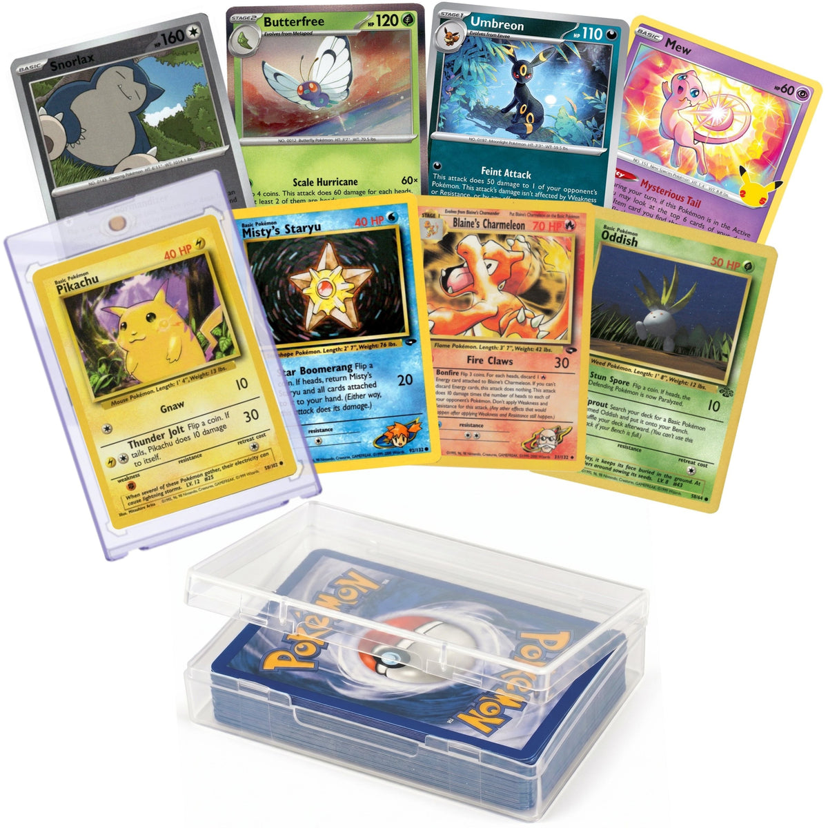 Vintage Bundle 51 Cards | Nostalgic Gift for Kids & Collectors | 1 Guaranteed 1999-2003 Wizards of the Coast Card + 10 Holo Foils + Magnetic Holder & Deck Box - product image