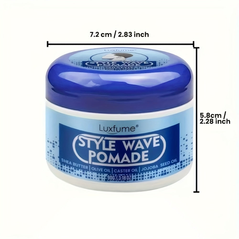Wave Pomade Strong Hold & Edge Control 3.18oz 2-Pack - Luxfume Non-Greasy Hair Styling Cream with Natural Botanical Extracts, 360 Waves, Easy Wash Out, All Hair Types - product image 5
