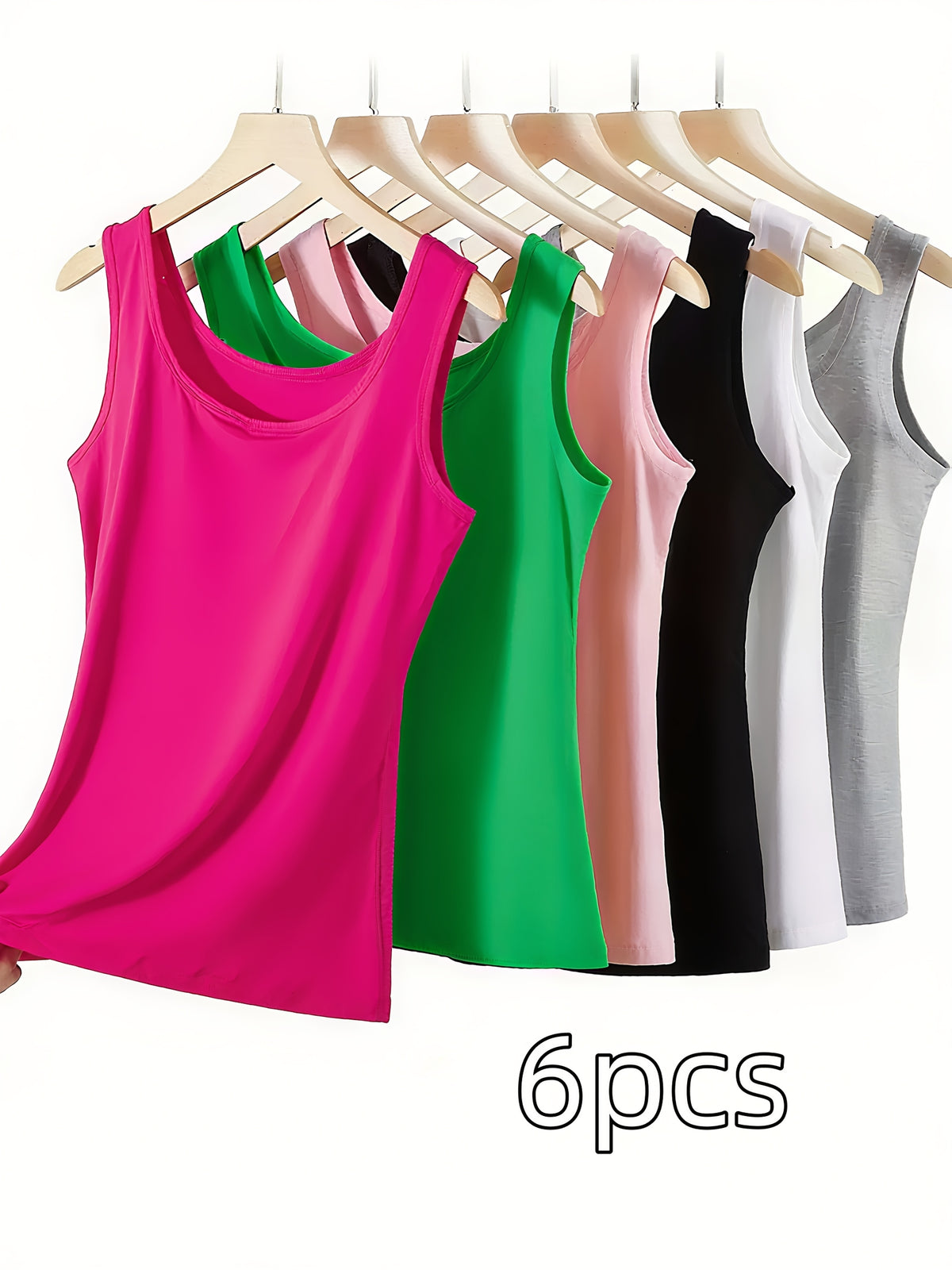 6pcs Women's Soft Sticky Blouses - Sleeveless Shirts with Semi-Sheer Adhesive Top Layer (No Padding), Breathable All-Season Vest for home & Layering - product image 12