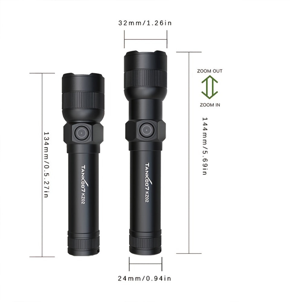Mini LED Flashlight 18650 Rechargeable Battery | Adjustable Focus & Brightness Zoomable Compact Torch | Textured Grip for Camping Fishing Hiking Outdoor Adventures & Emergency - product image 4
