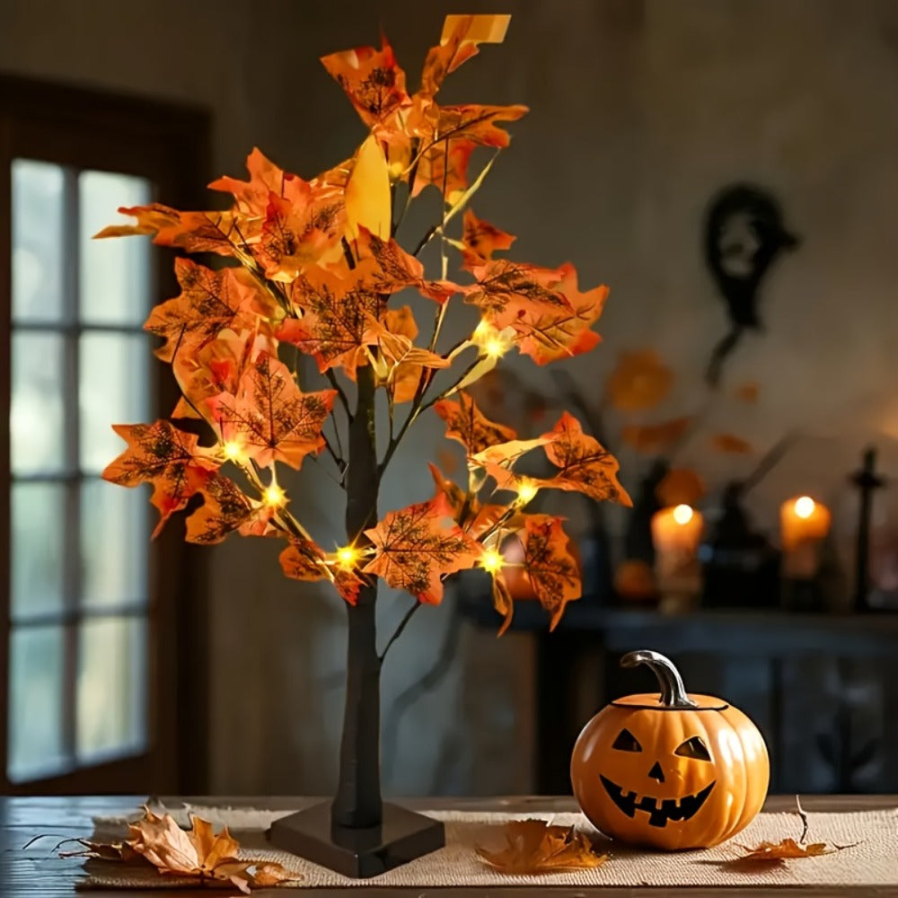 LED Maple Leaf Tree Table Lamp 2 Pack - 21 Inch Battery Powered Artificial Tree Light for Home Room Balcony Thanksgiving Christmas Fall Autumn Decor Indoor Festival Decoration - product image 7