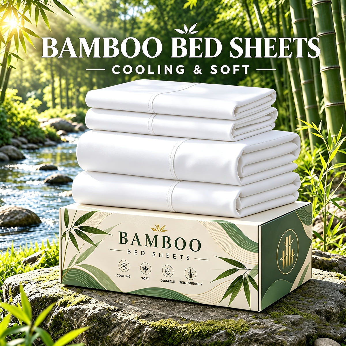 6 pcs Deep Pocket Cooling Bamboo Sheet Set, Luxurious and Ultra-Soft, Breathable, 16 Inch Extra Deep Pocket, Twin, Full, Queen, King, Multiple Colors to Choose - product image 7
