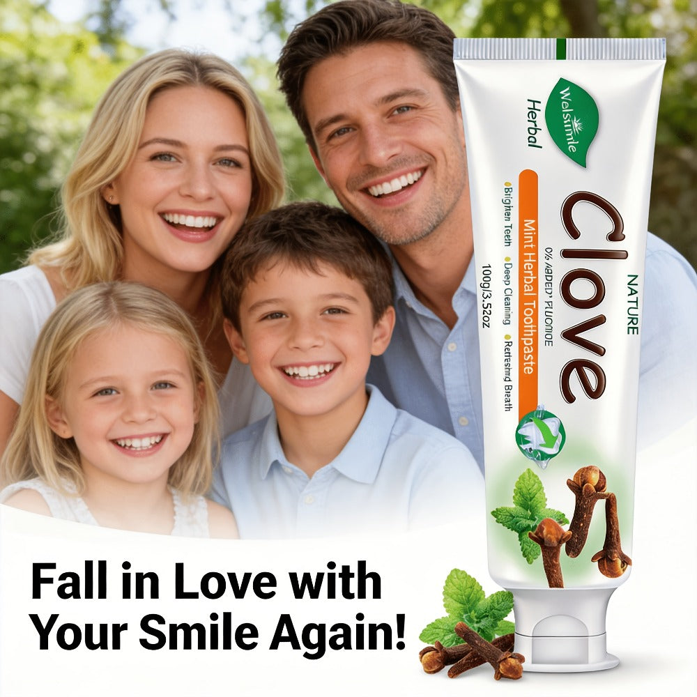 Herbal Toothpaste with Clove & Mint – Fluoride Free Deep Cleaning Whitening Toothpaste for Sensitive Gums, Natural Breath Freshener with Herbal Extracts, Daily & Travel Oral Care f - product image 9