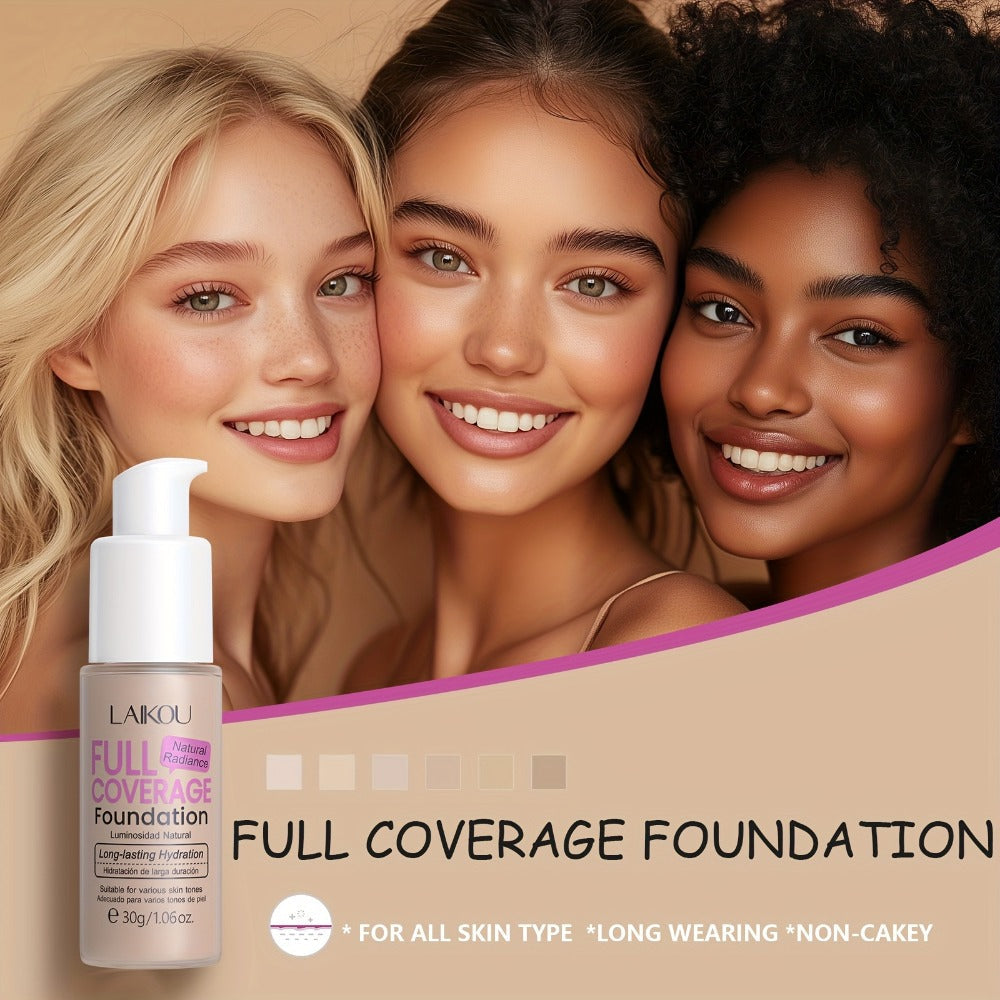 Hydrating Foundation 2 Pack Full Coverage Waterproof Long Lasting Hyaluronic Acid Pear Powder Invisible Pores Flawless Skin 6 Shades Ivory to Tan for Women Daily Office - product image 2