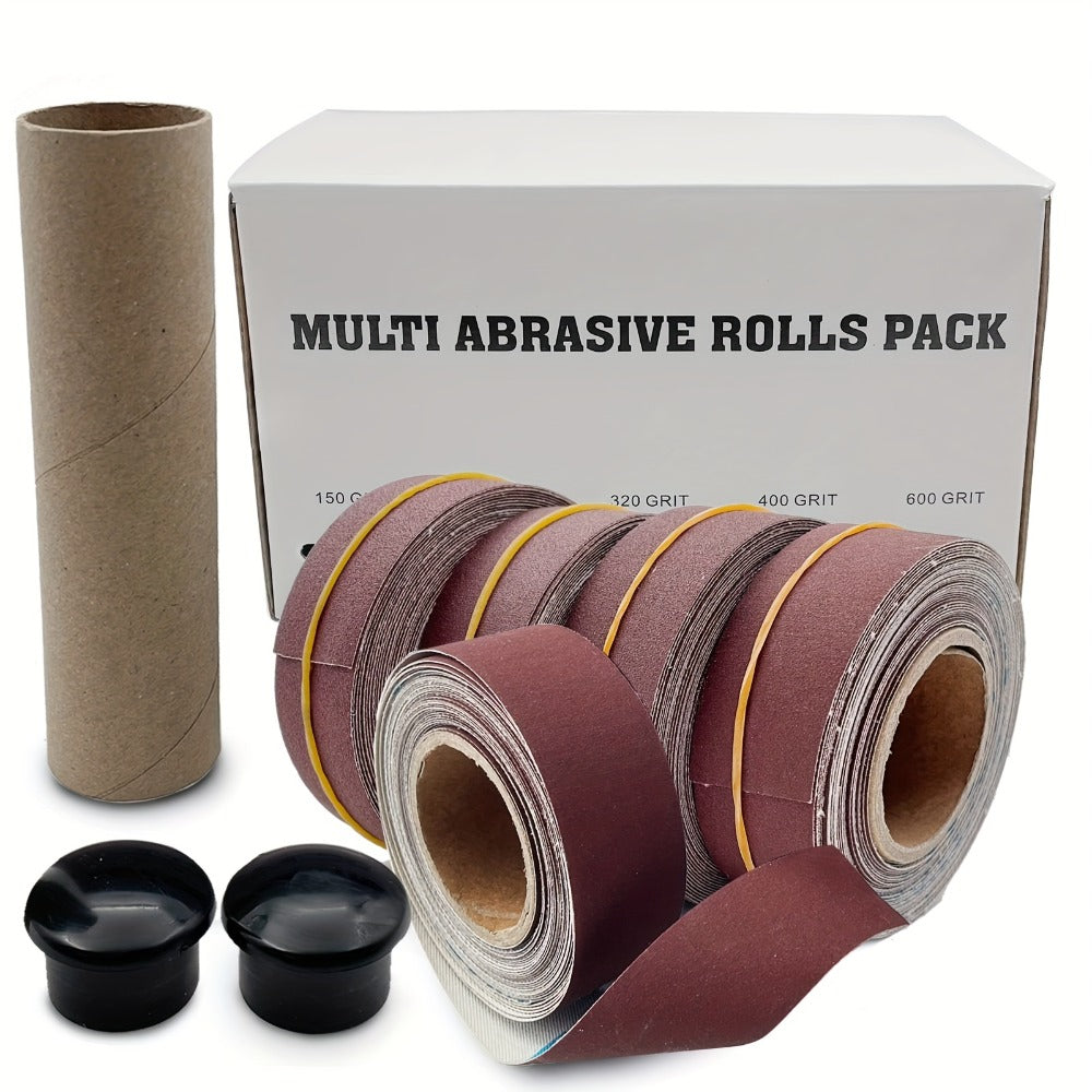 Sandpaper Roll with Dispenser, Aluminum Oxide Multi-Grit Emery Cloth 80-600, 4/5/6 Piece Set, 236 Inch for Wood Metal Glass Woodworking Sanding Blocks DIY - product image 17