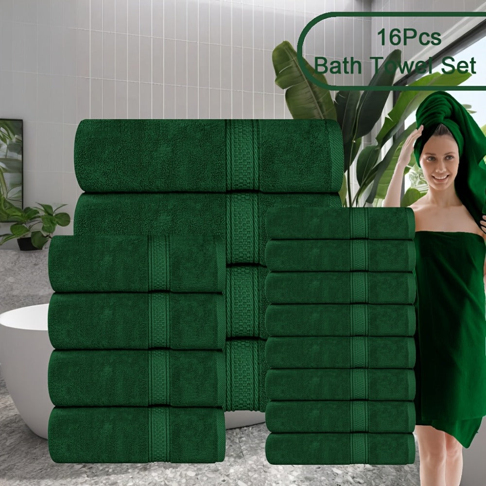 Luxury Soft Towel Set 8 or 16 Piece - Thickened Quick Dry Skin Friendly High Absorbency Bath Towels Hand Towels Washcloths | 13+ Colors | Home Hotel Travel Fitness Spa Gift Set - product image 22