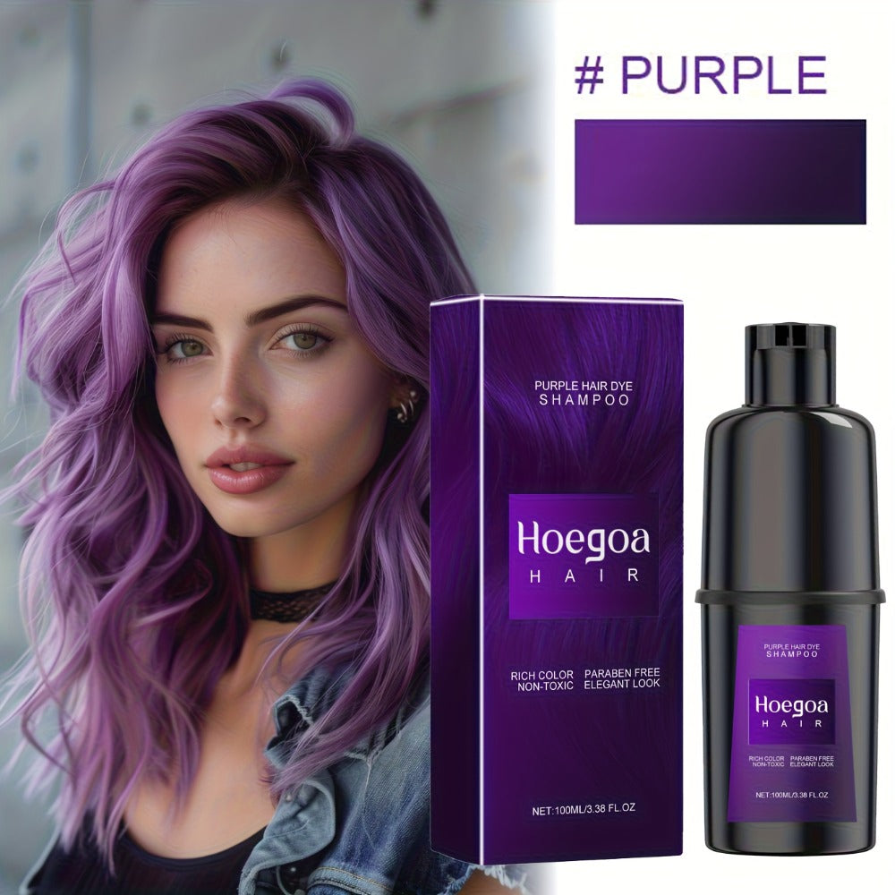 3-in-1 Hair Dye Shampoo Conditioner Color Foam No-Damage Herbal Formula Moisturizing High Shine Easy Apply for All Hair Types Purple Black Red Brown - product image 2