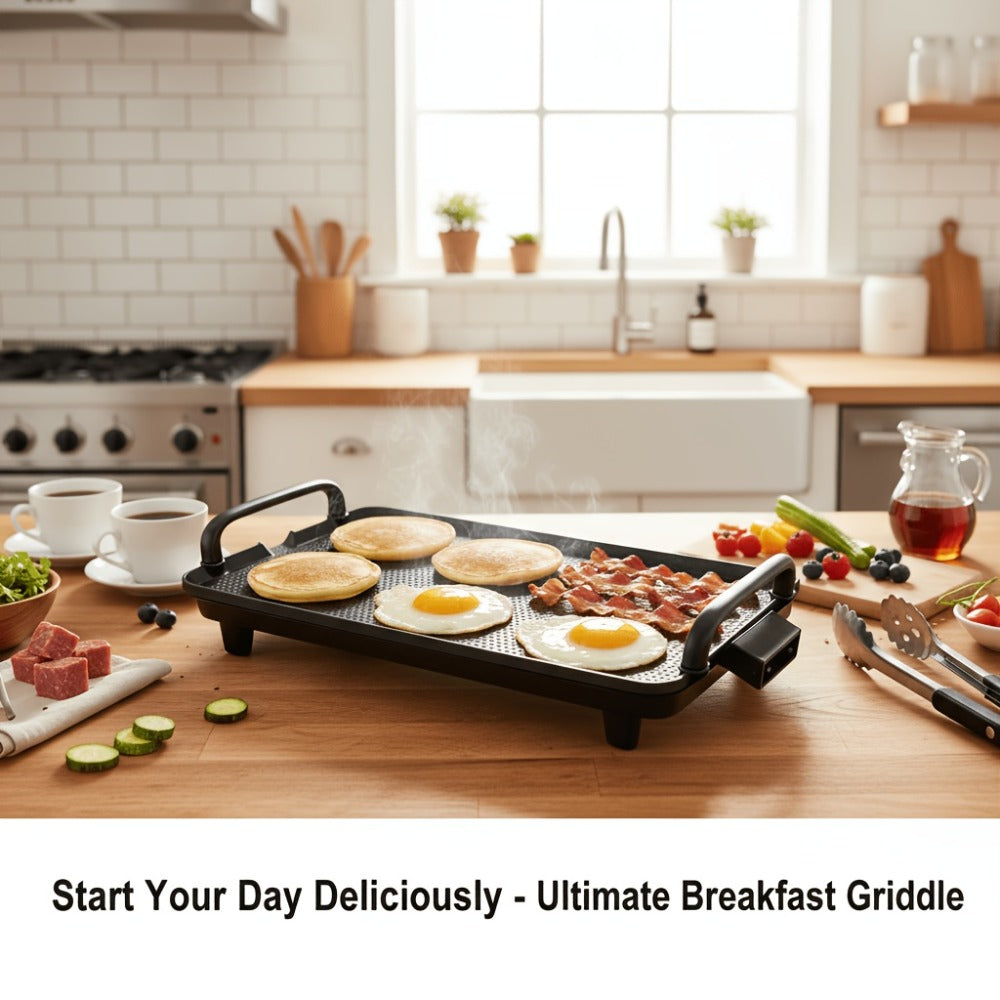Electric Griddle with Non-Stick Coating - Large Submersible Cooking Surface, Make 15 Eggs at Once, Hassle-Free Cleanup, 2 Sizes Available - Perfect for Breakfast, Pancakes & Family - product image 6
