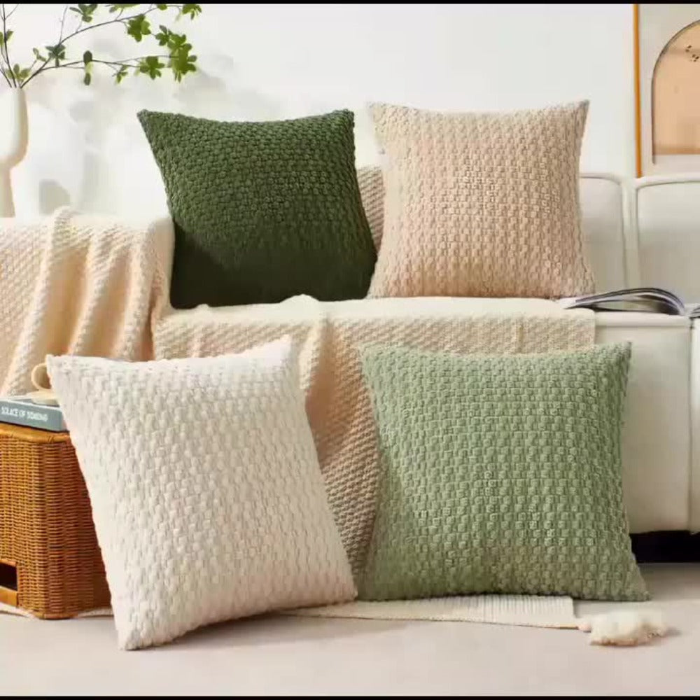 Pillow Covers Set of 4 Boho Plaid Double Sided Plush 18x18 20x20 Inch Zipper Machine Washable Decorative Cushion Covers for Sofa Bed Office Chair Warm Winter Home Decor - product image 11