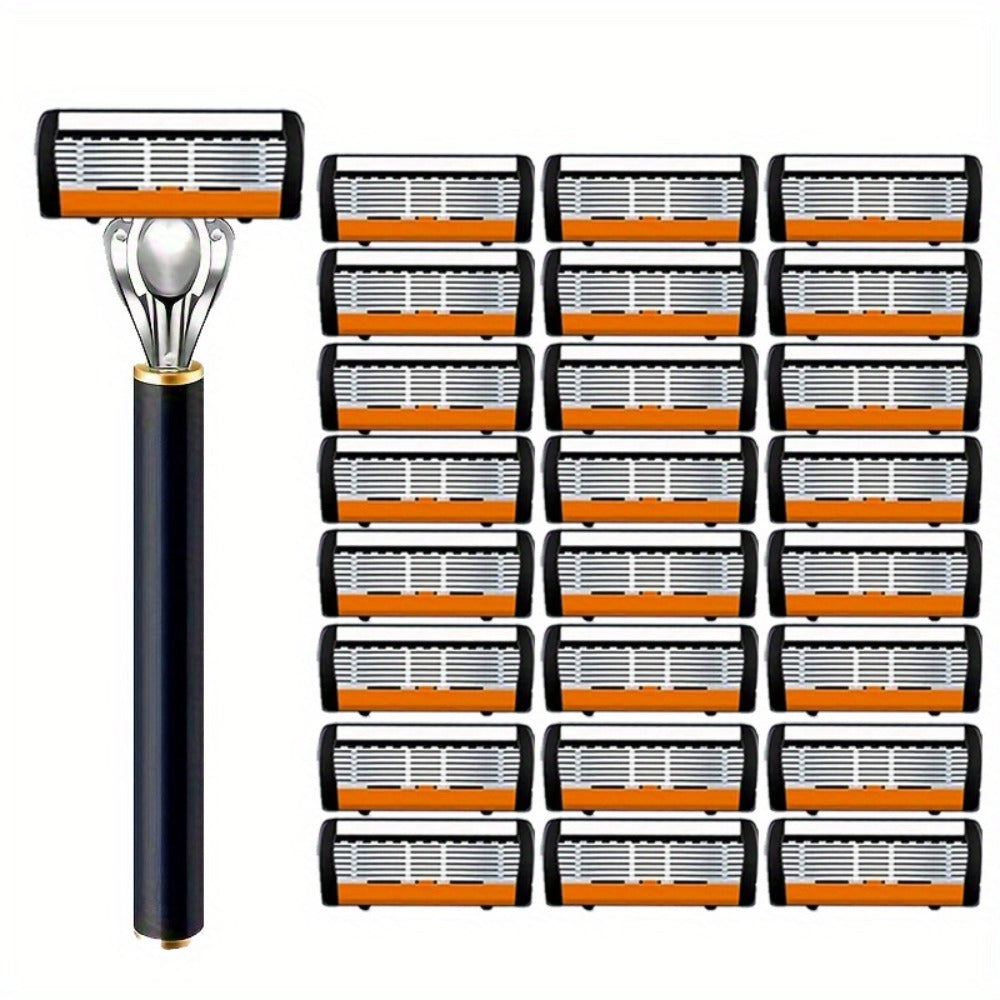 Safety Razor Set with Replacement Blades – Anti-Slip Metal Handle, Contour Fitting, Fully Washable Shaving Kit for Men | 24 or 36 Blades - product image 3