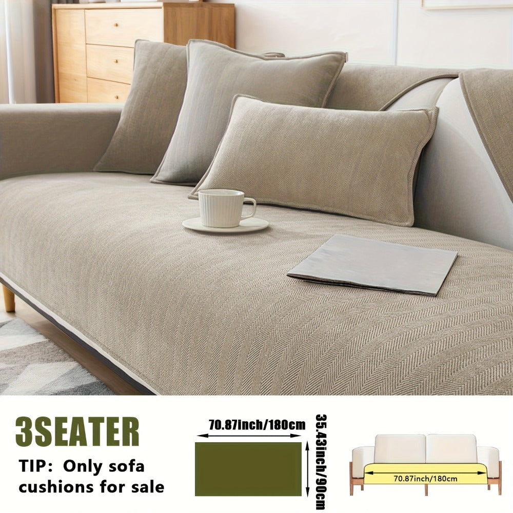 Chenille Ribbed Sofa Cover - Pet Friendly Non-Slip Machine Washable Soft Stretch Slipcover for 1-4 Seater Sectional Sofa Living Room Bedroom Office, 9 Colors - product image 52