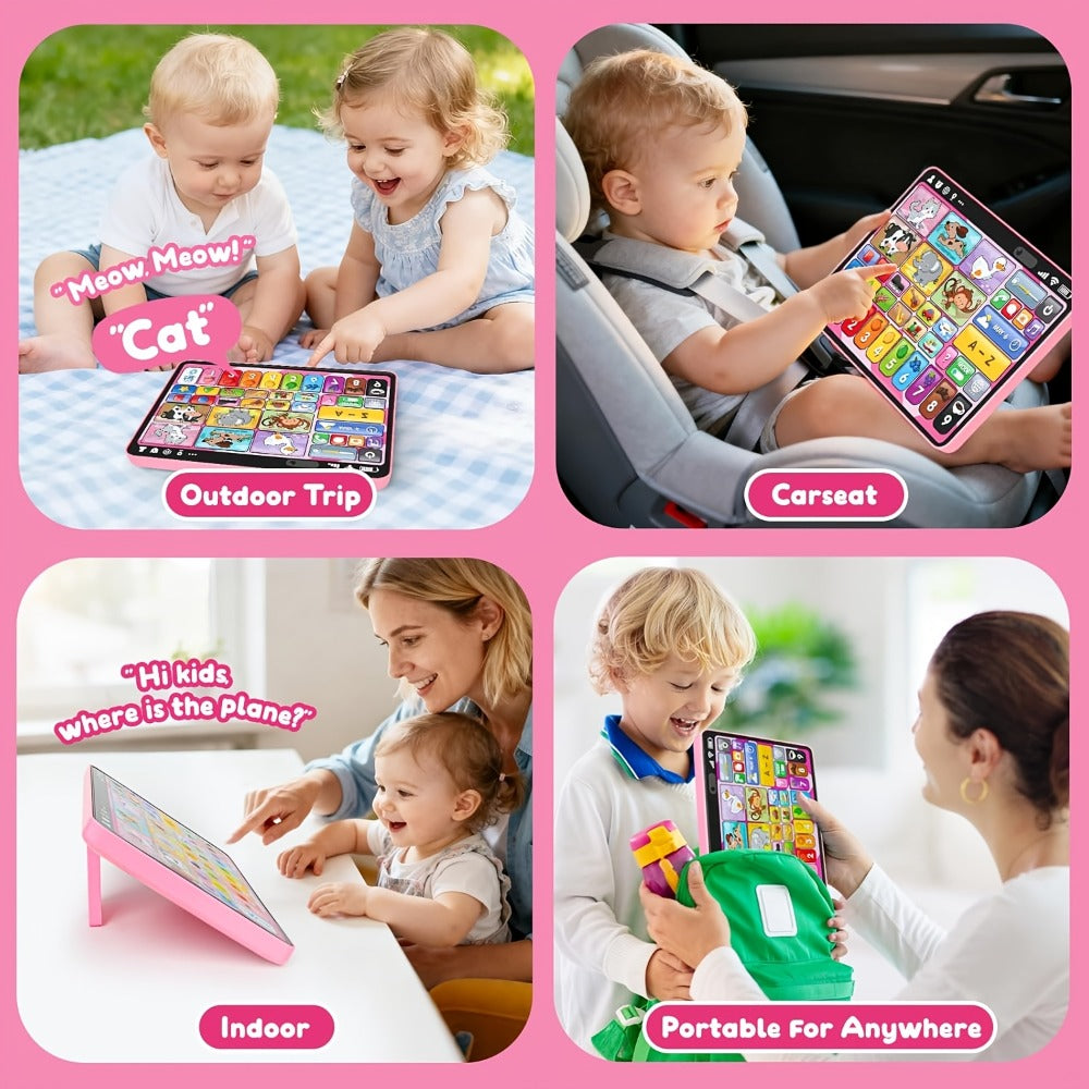 Trilingual Toddler Learning Tablet Toy | 39 Buttons 4 Play Modes Alphabet Numbers Colors Animals Music, Speech Therapy & Language Development Toy for Baby 12 - product image 6