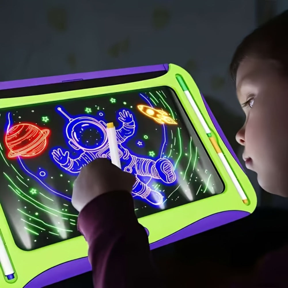 Magic LED Drawing Board for Kids with 15 Double-Sided Tracing Cards & 6 Washable Markers – Perfect Christmas & Birthday Gift – Light Up Luminous Art Board for - product image 4