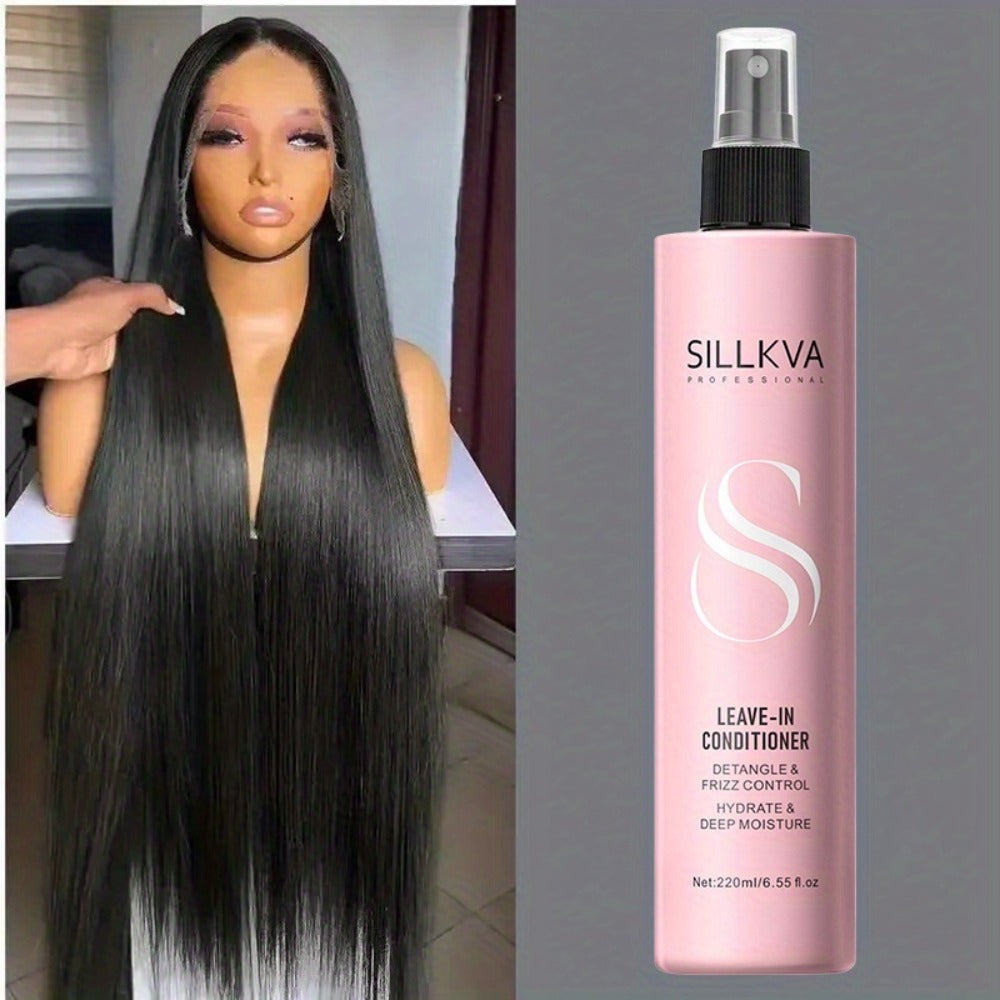 Wig Conditioner Spray with Argan Oil & Vitamin E Leave-In - Sillkva Moisturizing Care for Synthetic & Human Hair Wigs, Detangles, Reduces Frizz, Adds Shine, Daily Use - product image