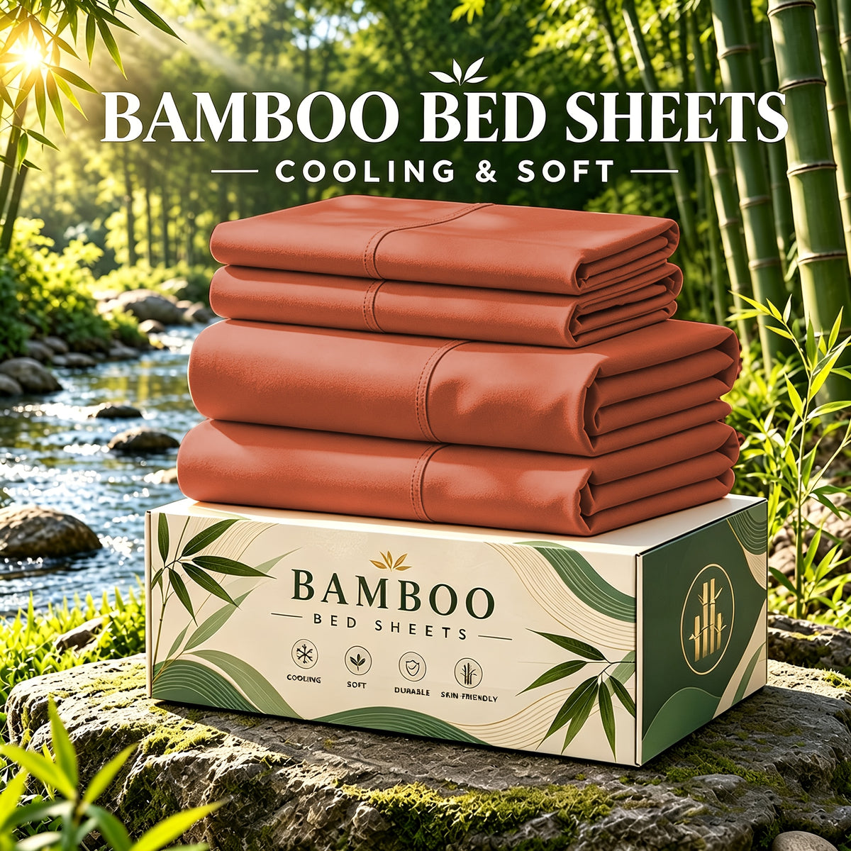 6 pcs Deep Pocket Cooling Bamboo Sheet Set, Luxurious and Ultra-Soft, Breathable, 16 Inch Extra Deep Pocket, Twin, Full, Queen, King, Multiple Colors to Choose - product image 21