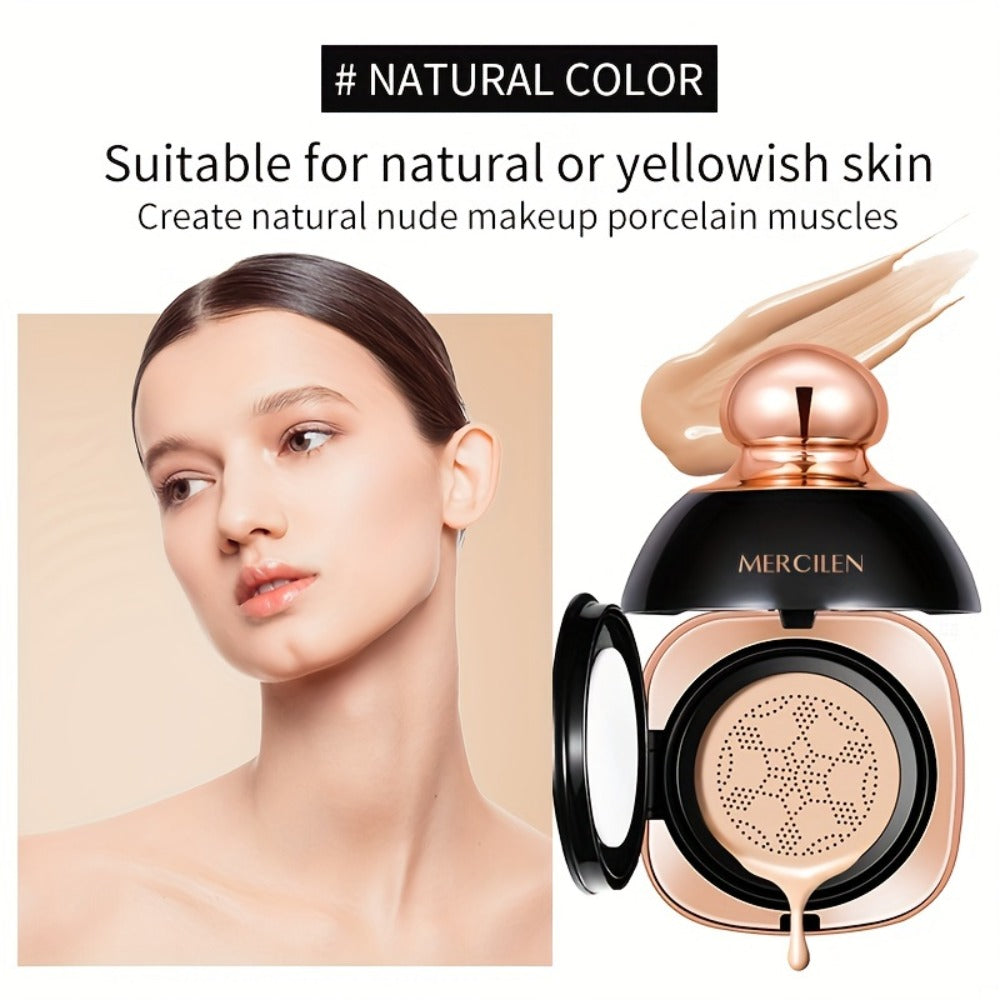 Air Cushion CC Cream Concealer Foundation MERCILEN Moisturizing Buildable Coverage Natural Dewy Finish – Hydrating Long-Lasting Face Makeup for Sensitive Skin Women All Skin Types - product image 2