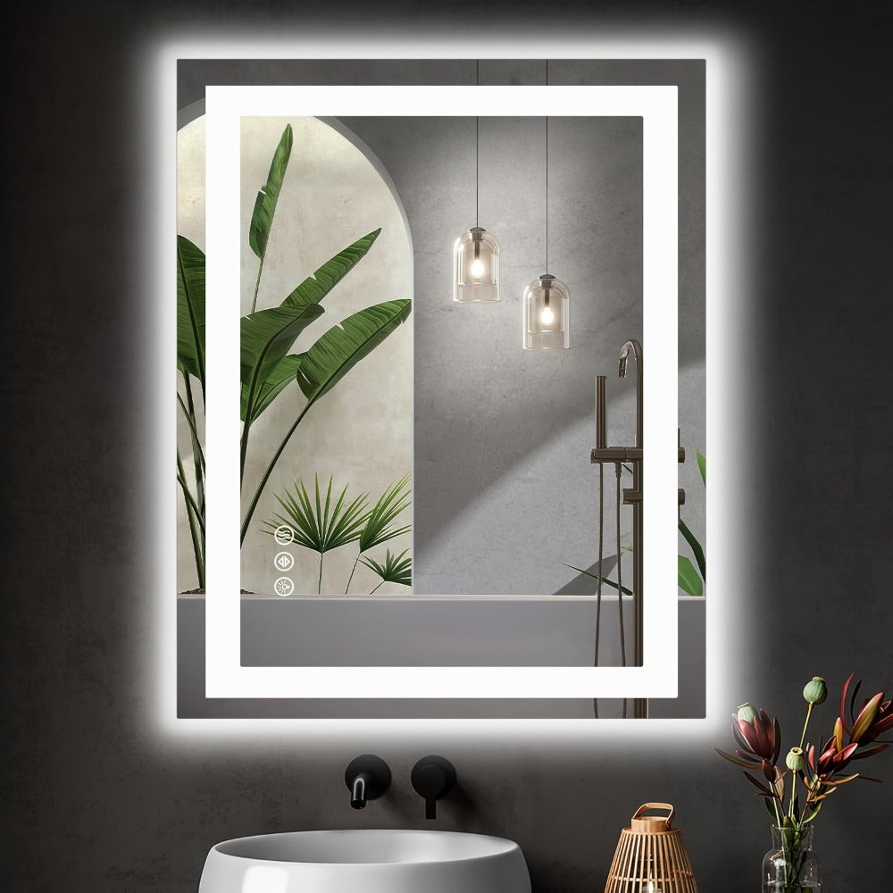 LED Bathroom Mirror with Anti-Fog – Dimmable Vanity Mirror, 3 Color Lighting Modes, Dual Light Source, Wall Mounted Horizontal or Vertical, Tempered Glass, Multiple Sizes - product image 10