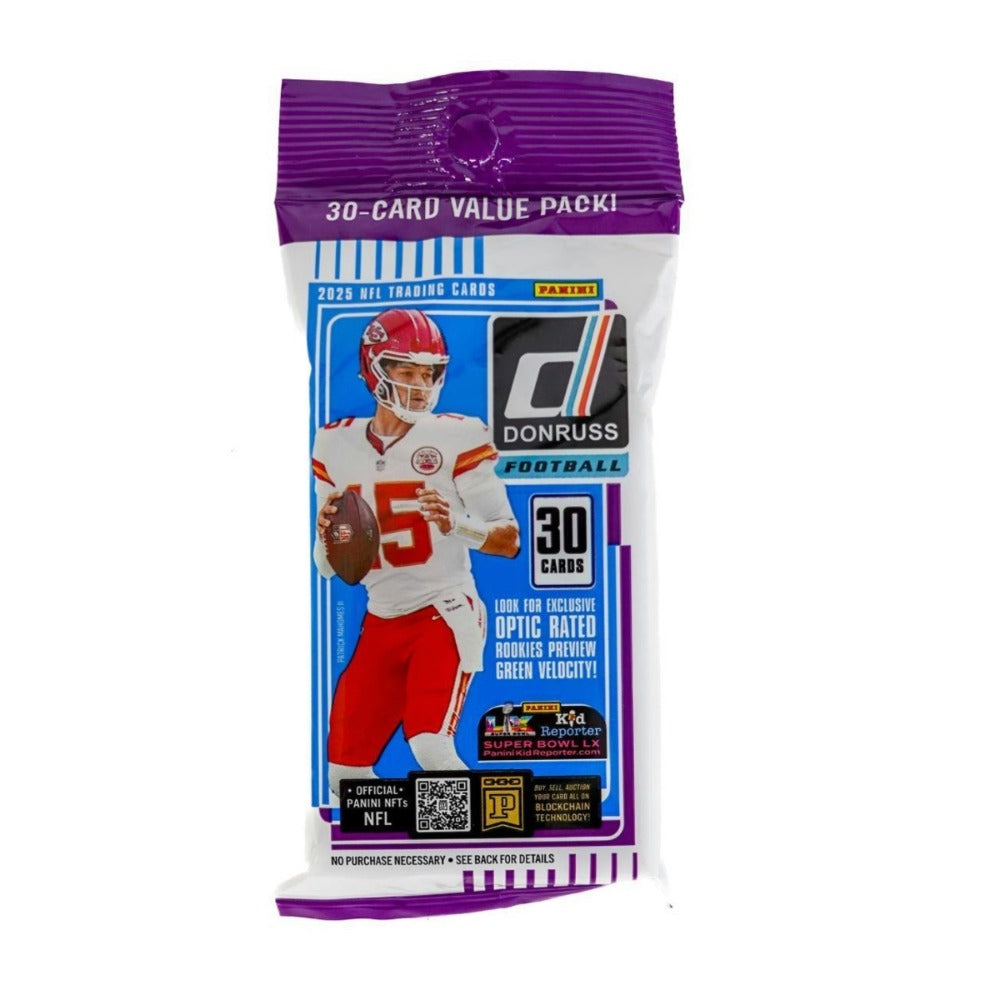 3 Exclusive Press Proof Purple Cards, 400-Card Base Set, Gridiron Kings & Rookie Hits for NFL Collectors – 2025 Panini Donruss Football Holiday Tin + Jumbo - product image 6