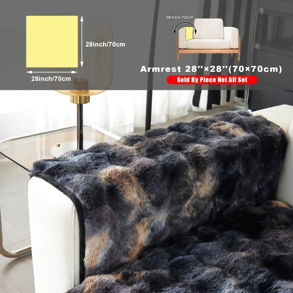 Plush Sofa Cover Faux Lamb Thick Fluffy Couch Slipcover Pet Friendly Machine Washable Gradient Color Polyester Furniture Protector for Armchair Single Double Triple Sofa Living Roo - product image 45