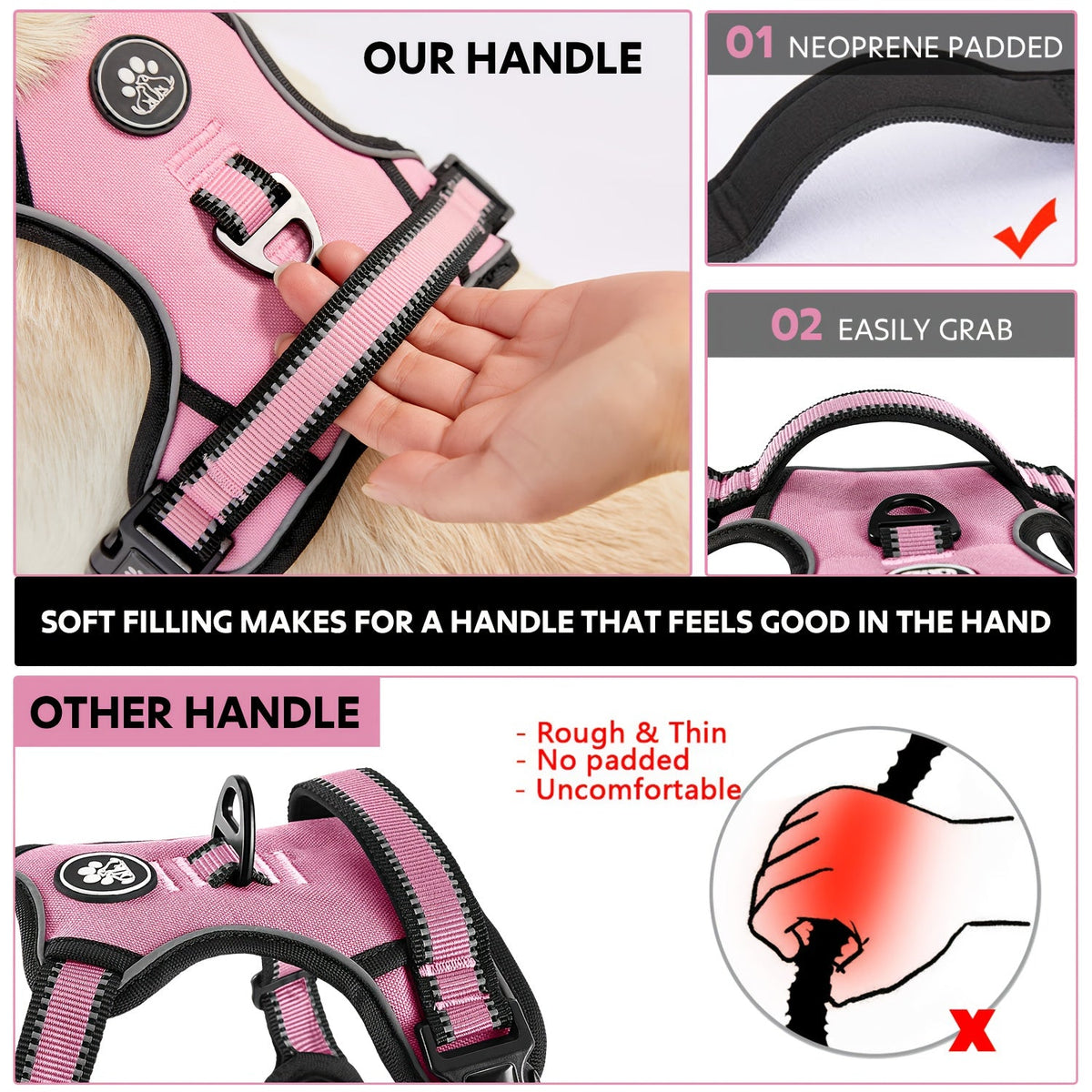 Reflective Adjustable Breathable Vest for Small to Large Dogs – No Pull Dog Harness Set with Collar, Leash & Retractable Seatbelt - product image 2
