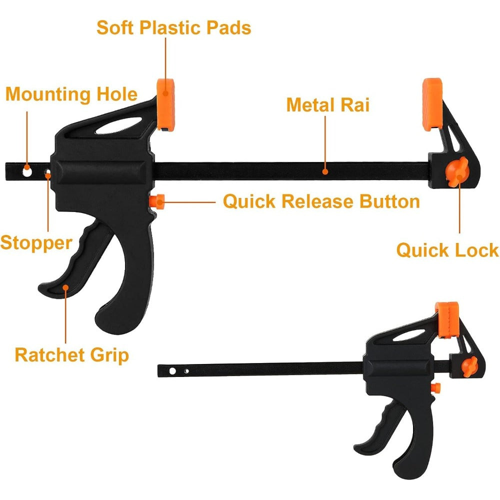 F Clamp Woodworking Quick Clamp Set Ratcheting Bar Clamp with Trigger Handle for Wood Glue DIY Projects - product image 18