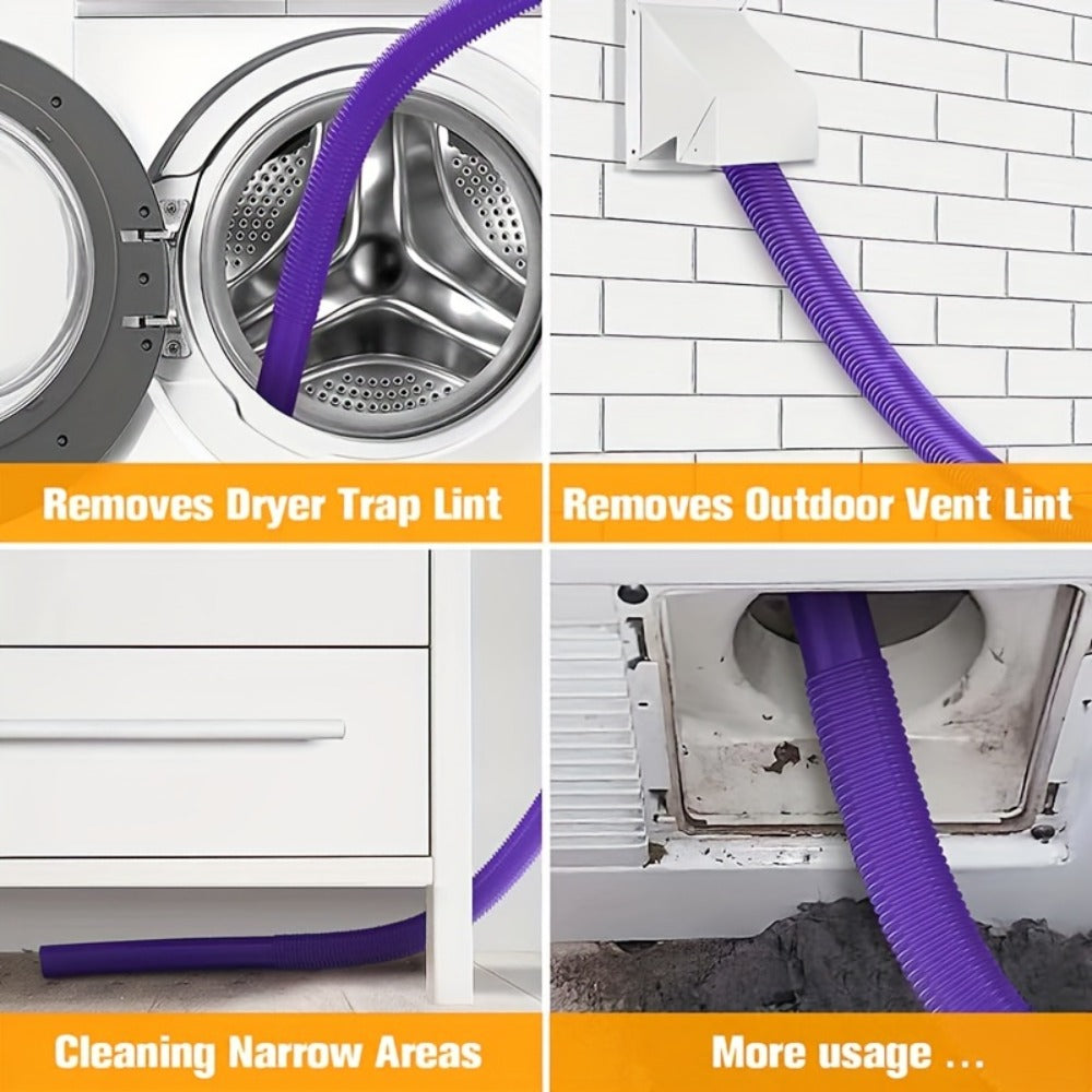 Dryer Vent Cleaner Kit Vacuum Hose Attachment for Dyson V15 V12 V11 V10 V8 V7 V6 – Flexible Lint Remover Dryer Vent Cleaning Brush with Vacuum Attachment, Reduces Fire Hazard - product image 5