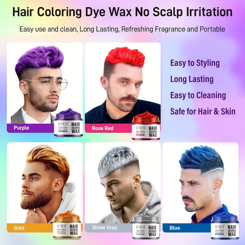 Instant Color Hair Wax 10 Shades – Temporary Hair Dye Wax Strong Hold Styling for Parties, Cosplay, Festivals & Halloween, Easy Wash Out, All Hair Types, Men Women Kids - product image 24