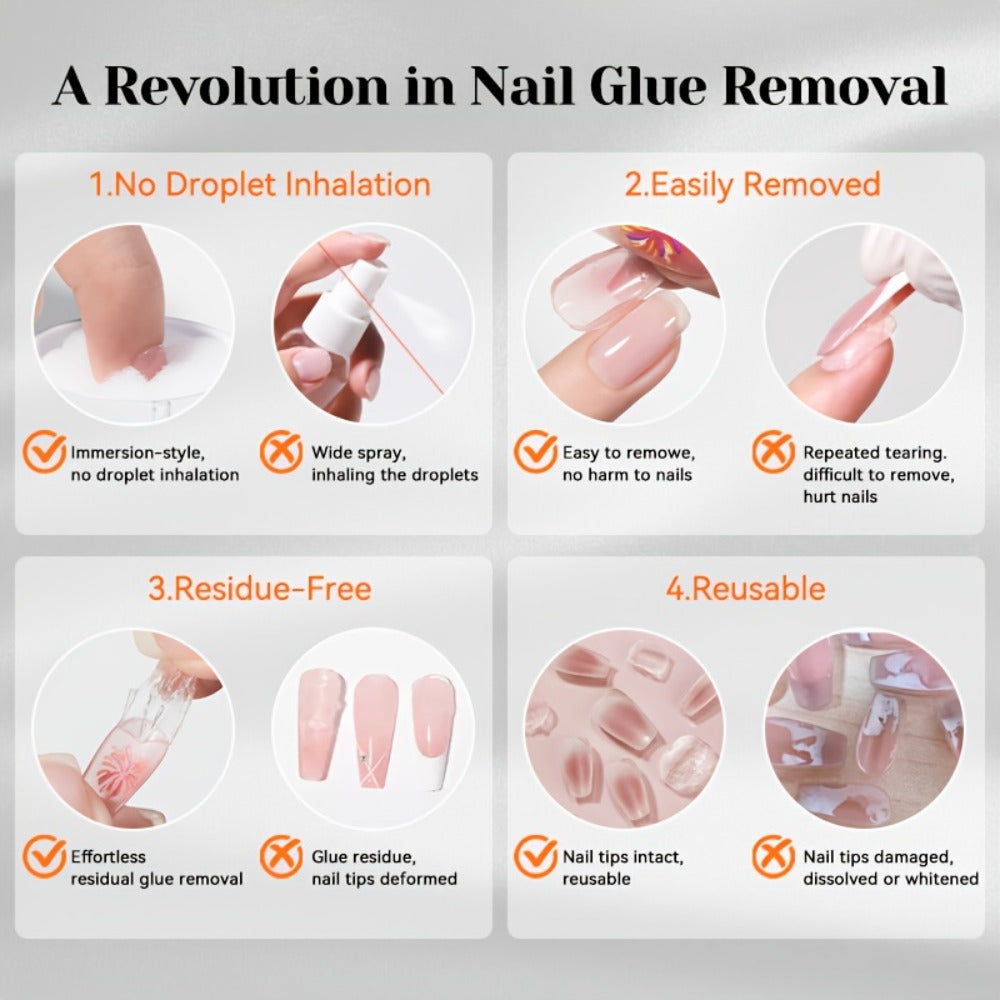 Press On Nail Debonder Remover 80ml — Fast 3-5 Second Soak-Off Liquid for False Tips, Rhinestone Glue Remover, No Damage Easy Dissolve, Professional Nail Care Tool for Women Home S - product image 6
