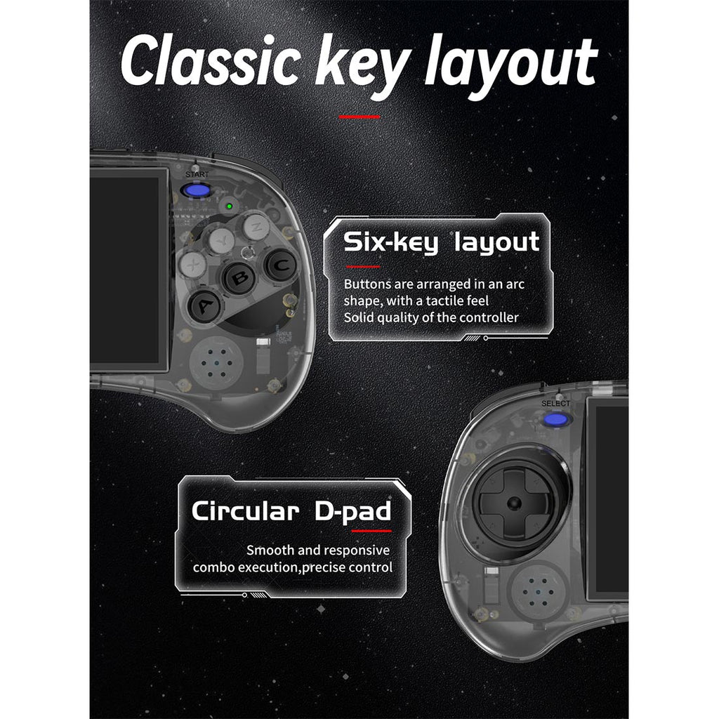 Anbernic RG ARC-S Arcade Six-Key Retro Handheld Game Console Linux 4" IPS HDMI 20+ Emulators Fighting Games 3500mAh Travel-friendly Emulator for Street Fighter Metal Slug Beat-Em-Up Fans 2 Colors