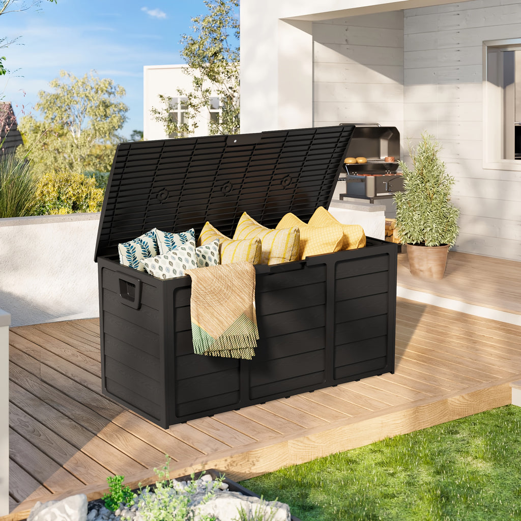 75 Gallon Resin Outdoor Storage Box with Handles, Deck Box with Handles for Pool Accessories, Garden Tools, Camping Gear, Holiday Gift, Easy to Assemble, Box - product image 9