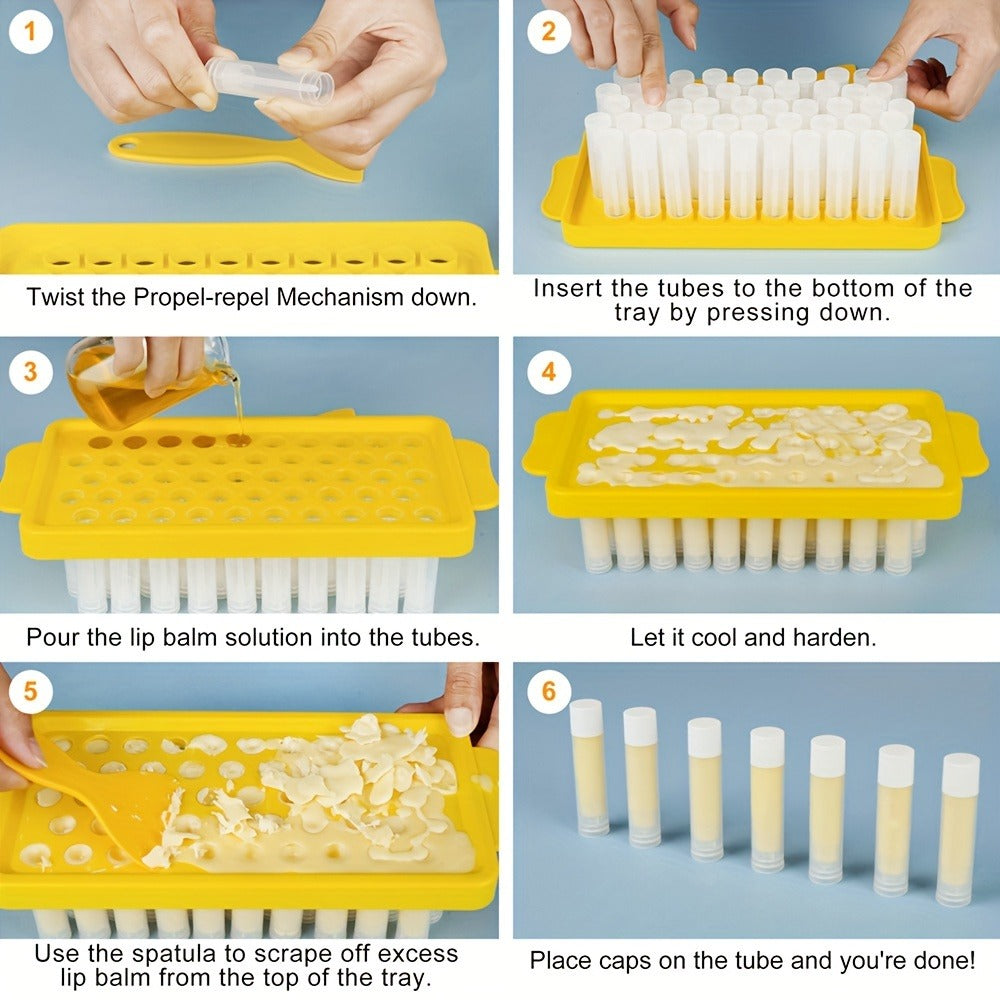 Empty Lip Balm Tubes 50 Pack with Filling Tray & Spatula – 5.5ml Clear BPA Free DIY Lip Balm Making Kit, Food Grade Leak Proof Containers for Homemade Lip Balm, Lipstick & Cosmetic - product image 3