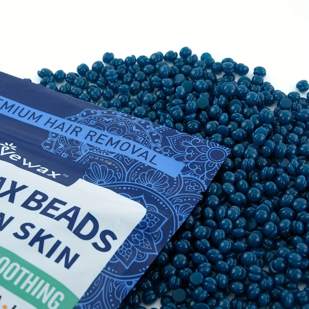 Hard Wax Beads 450g Brazilian Strong Adhesion No-Strip – Precision At-Home Waxing for Bikini Legs Underarms Arms Body Face, Hair Removal Wax Kit for Women, Dark Blue & Light Blue - product image 2