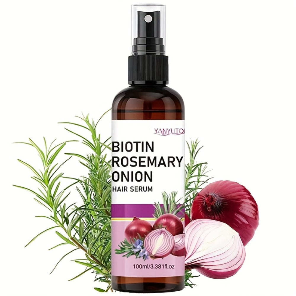 Biotin Rosemary Hair Growth Spray with Onion Extract — Leave-In Strengthening Essence Reduces Breakage Frizz Enhances Shine Scalp Health All Hair Types 100ml - product image 4
