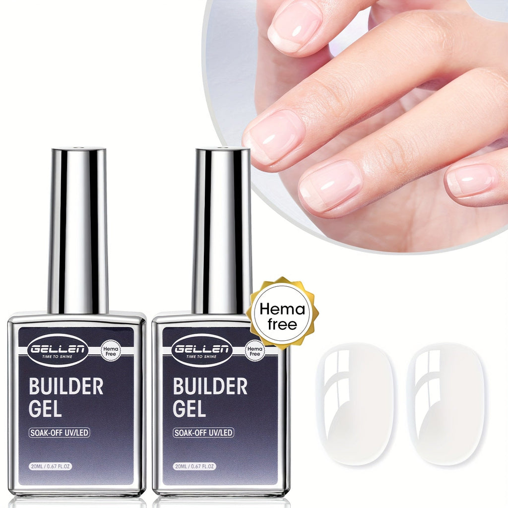 Clear Builder Gel HEMA-Free 5-in-1 2pcs 1.35oz — Nail Extension Strengthener Apex Construction Art Sealing & Repair | Soak-Off UV LED 28+ Days Chip-Proof Wear for Sensitive Skin Sa - product image 19