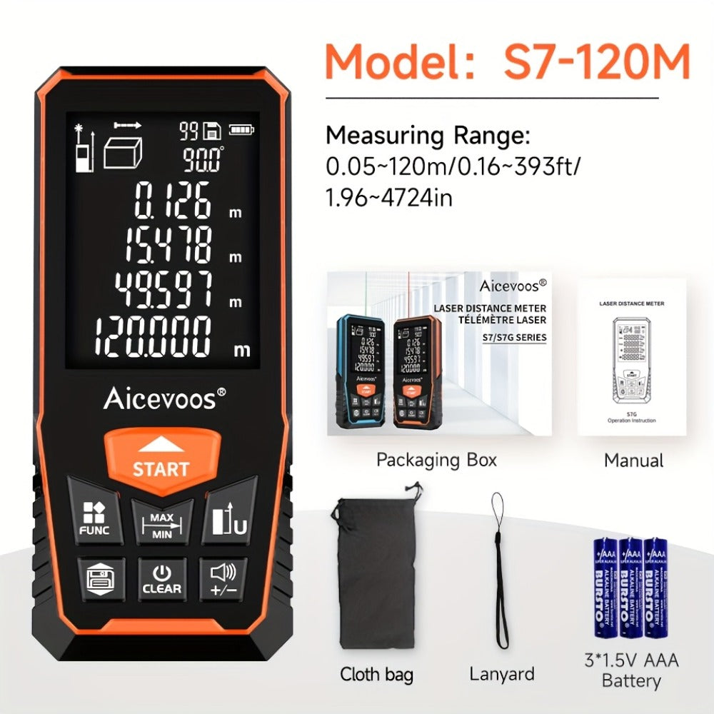 Digital Laser Rangefinder 50M 70M 100M 120M Laser Distance Meter Tape Measure Range Finder for Construction DIY Outdoor Contractor Gift - product image 9